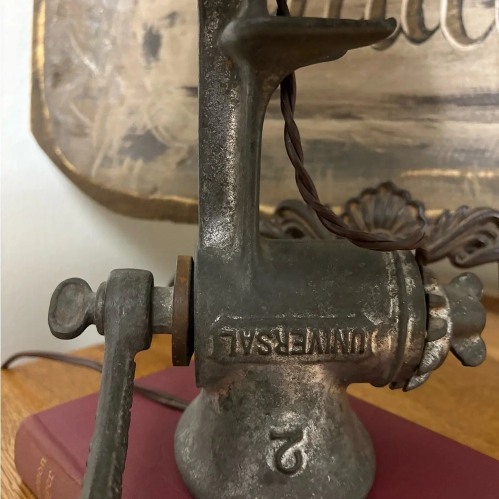 Repurposed Food Grinder Lamp